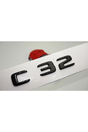 C 32 Bagaj Parlak Siyah Abs 3m 3d Yazı Logo