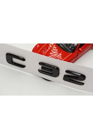 C 32 Bagaj Parlak Siyah Abs 3m 3d Yazı Logo