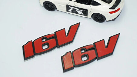 DK Tuning 16V Siyah Kırmızı ABS 3M 3D Çamurluk Yazı Logo Seti