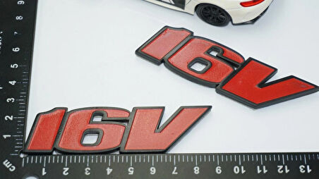 DK Tuning 16V Siyah Kırmızı ABS 3M 3D Çamurluk Yazı Logo Seti