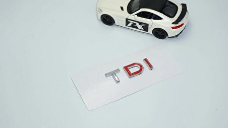 DK Tuning TDi Çift Kırmızı Bagaj Krom ABS Yazı Logo Skoda İle Uyumlu