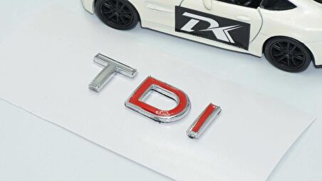 DK Tuning TDi Çift Kırmızı Bagaj Krom ABS Yazı Logo Skoda İle Uyumlu