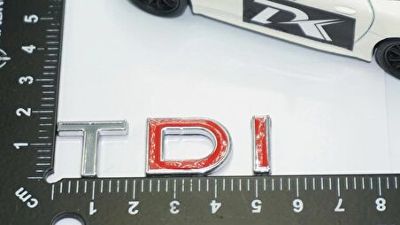 DK Tuning TDi Çift Kırmızı Bagaj Krom ABS Yazı Logo Skoda İle Uyumlu