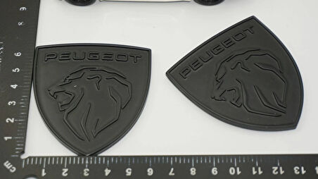 DK Tuning Peugeot Yeni Mat Siyah Çamurluk ABS Logo Arma Seti