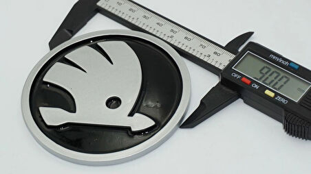 DK Tuning Skoda Ön Kaput 9cm Yeni Nesil Gri Siyah Logo Amblem