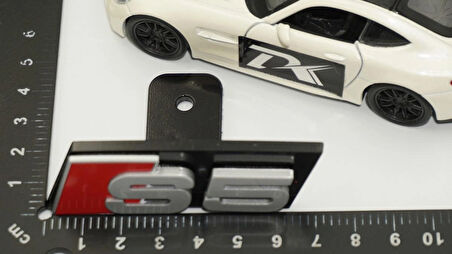 DK Tuning S5 Gri Kırmızı Ön Panjur Izgara Logo Arma Audi İle Uyumlu