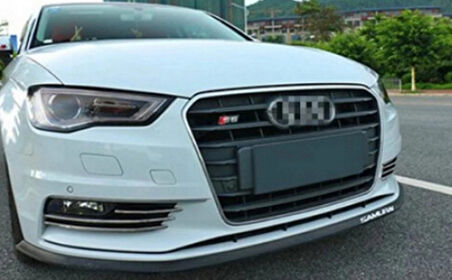 DK Tuning S5 Gri Kırmızı Ön Panjur Izgara Logo Arma Audi İle Uyumlu