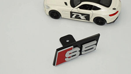 DK Tuning S5 Gri Kırmızı Ön Panjur Izgara Logo Arma Audi İle Uyumlu