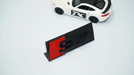 DK Tuning S7 Siyah Kırmızı 3D Ön Panjur Logo Audi İle Uyumlu