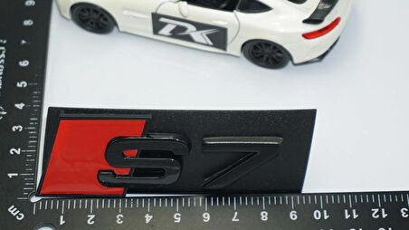 DK Tuning S7 Siyah Kırmızı 3D Ön Panjur Logo Audi İle Uyumlu