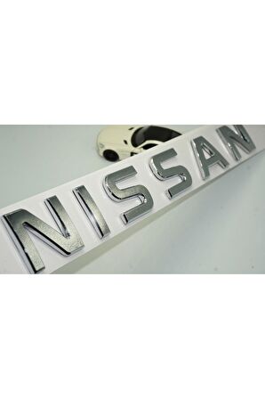 DK Nissan Bagaj 3M 3D Gümüş Krom ABS Yazı Logo Amblem 29x4 Cm