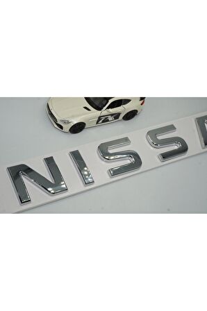 DK Nissan Bagaj 3M 3D Gümüş Krom ABS Yazı Logo Amblem 29x4 Cm