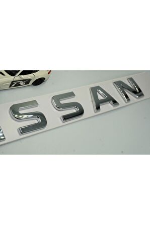 DK Nissan Bagaj 3M 3D Gümüş Krom ABS Yazı Logo Amblem 29x4 Cm