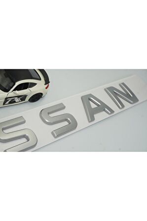 DK Nissan Bagaj 3M 3D Mat Krom ABS Yazı Logo Amblem 29x4 Cm Uyumlu