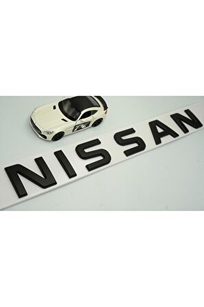 Nissan Uyumlu Bagaj 3M 3D Mat Siyah ABS Yazı Logo Amblem 29x4 Cm