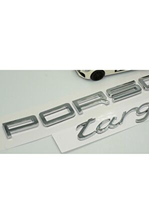 DK Porsche Targa Bagaj 3M 3D Krom ABS Yazı Logo Amblem Seti