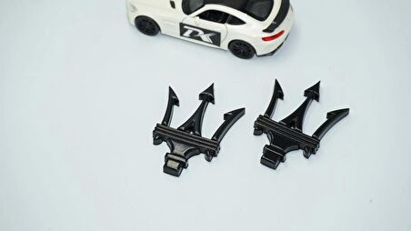 DK Tuning Maserati Yan Kanatlar Siyah 3M 3D Rozet Amblem Seti