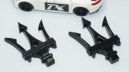 DK Tuning Maserati Yan Kanatlar Siyah 3M 3D Rozet Amblem Seti