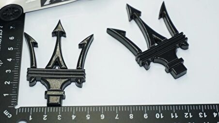 DK Tuning Maserati Yan Kanatlar Siyah 3M 3D Rozet Amblem Seti