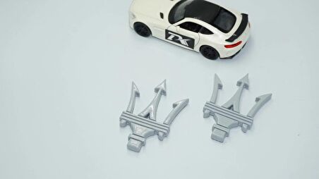 DK Tuning Maserati Yan Kanatlar Gri 3M 3D Rozet Amblem Seti