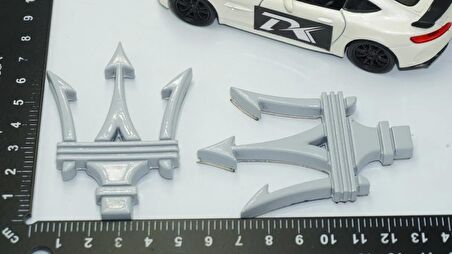 DK Tuning Maserati Yan Kanatlar Gri 3M 3D Rozet Amblem Seti