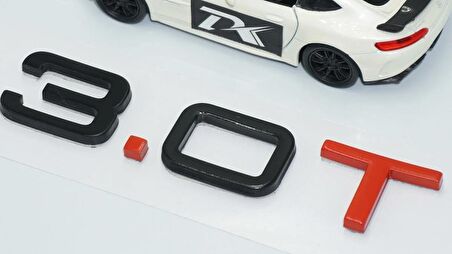 DK Tuning 3.0 T Bagaj Siyah Kırmızı 3M Yazı Logo Audi İle Uyumlu