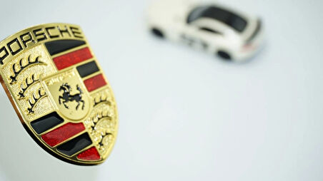 DK Tuning Porsche Logo Kaput Body Gold Metal Logo Amblem Arma