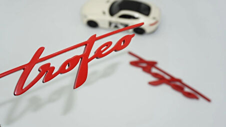 DK Tuning Maserati Trofeo Çamurluk Kırmızı Yazı Logo Amblem