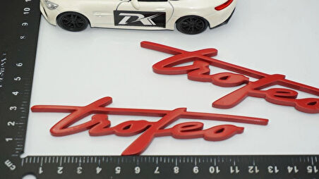 DK Tuning Maserati Trofeo Çamurluk Kırmızı Yazı Logo Amblem