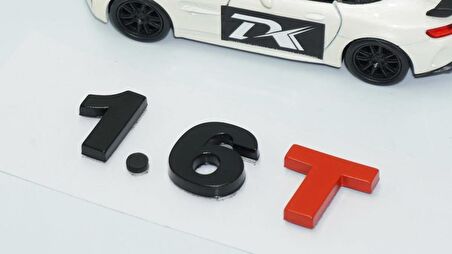 DK Tuning 1.6T Bagaj Siyah Kırmızı Yazı Logo Volkswagen İle Uyumlu