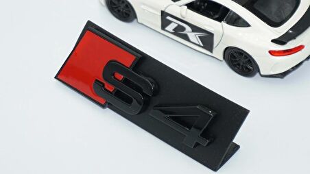 DK Tuning S4 Siyah Kırmızı 3D Ön Panjur Logo Audi İle Uyumlu