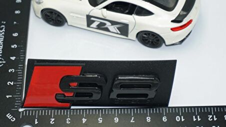 DK Tuning S8 Siyah Kırmızı 3D Ön Panjur Logo Audi İle Uyumlu