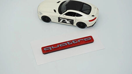DK Tuning Quattro Gri Kırmızı ABS Bagaj Logo Amblem Audi İle Uyumlu
