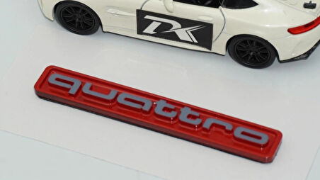 DK Tuning Quattro Gri Kırmızı ABS Bagaj Logo Amblem Audi İle Uyumlu