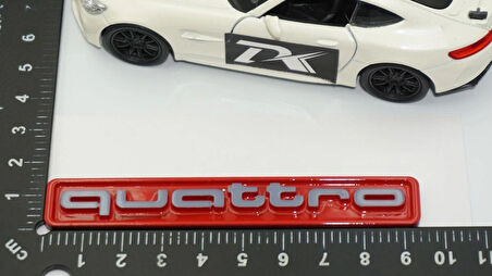 DK Tuning Quattro Gri Kırmızı ABS Bagaj Logo Amblem Audi İle Uyumlu