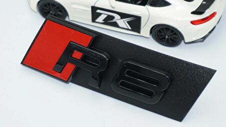 DK Tuning R8 Siyah Kırmızı 3D Ön Panjur Logo Audi İle Uyumlu