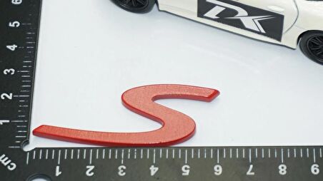 DK Tuning Porsche S Kırmızı ABS Bagaj Logo Arma