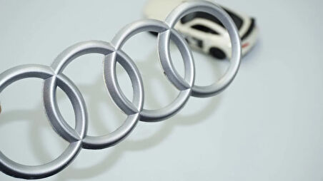 DK Tuning Motor Kapağı 16cm Gri Amblem Logosu Audi İle Uyumlu