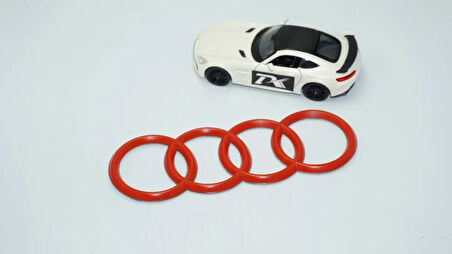 DK Tuning Motor Kapağı 16cm Kırmızı Amblem Logosu Audi İle Uyumlu