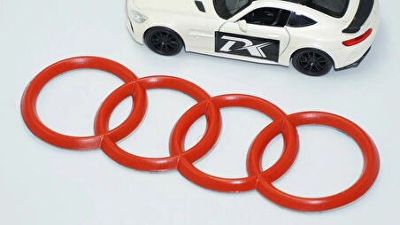 DK Tuning Motor Kapağı 16cm Kırmızı Amblem Logosu Audi İle Uyumlu