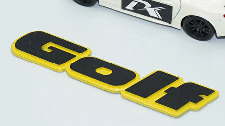 DK Tuning Golf MK2 MK3 Bagaj Sarı Siyah Yazı Logo Volkswagen İle Uyumlu