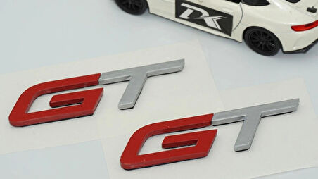 DK Tuning Challenger GT Çamurluk Kırmızı Gri Yazı Seti Dodge İle Uyumlu