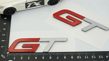 DK Tuning Challenger GT Çamurluk Kırmızı Gri Yazı Seti Dodge İle Uyumlu