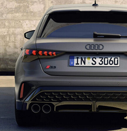 DK Tuning S3 2025+ Bagaj Kırmızı Siyah 3M Yazı Logo Audi İle Uyumlu