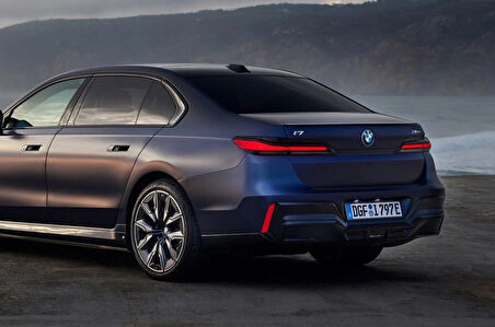 DK Tuning Yeni i7 Bagaj Gri Mavi ABS Yazı Logo Bmw İle Uyumlu