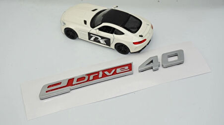 DK Tuning eDrive 40 Bagaj Gri Kırmızı Yeni Nesil Yazı Logo Bmw İle Uyumlu