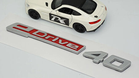 DK Tuning eDrive 40 Bagaj Gri Kırmızı Yeni Nesil Yazı Logo Bmw İle Uyumlu