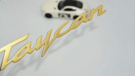DK Tuning Taycan Bagaj Gold Yazı Logo Arma Porsche ile Uyumlu