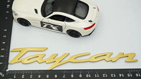 DK Tuning Taycan Bagaj Gold Yazı Logo Arma Porsche ile Uyumlu