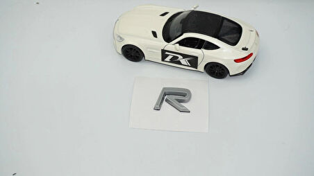 DK Tuning R Rozet Gri 2.2cm Bagaj Yazı Logo Arma Volvo ile Uyumlu